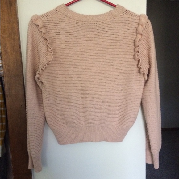Pink Sweater with Shoulder Ruffles - Picture 2 of 2